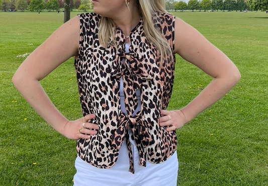 The Laura 'Leopard Quilted Gilet'